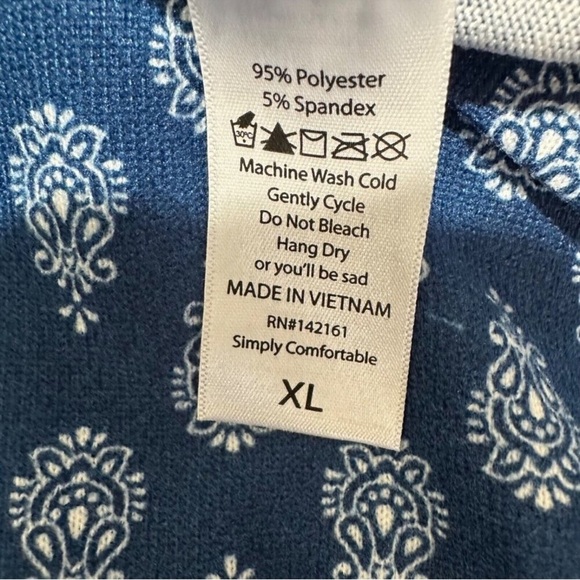 LuLaRoe Blue and White Patterned Open Front Cardigan Size XL - Picture 7 of 8